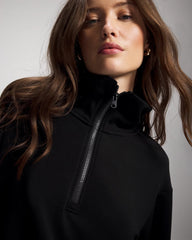 Soma / Modern Modal Quarter Zip Sweatshirt BLACK
