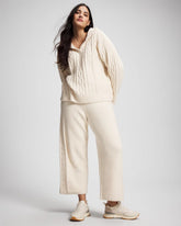 Soma / Cable Knit Plush Ankle Pant PARCHMENT