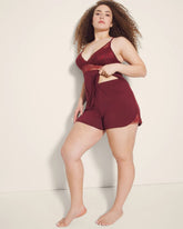 Soma / Lace Trim Pajama Shorts VERMILLION