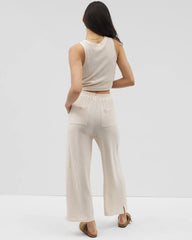 Soma / Crinkle Knit Wide Leg Pant PARCHMENT