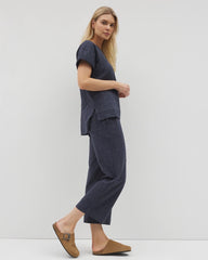 Soma / Wide Leg Crop Pant HEATHER ECLIPSE