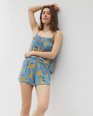 Soma / Smocked Pajama Cami FELINE FUN BLUE HEAVEN