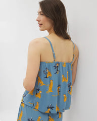 Soma / Smocked Pajama Cami FELINE FUN BLUE HEAVEN