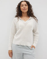 Soma / Cotton Open Stitch Hoodie SALT MIST