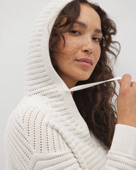 Soma / Cotton Open Stitch Hoodie SALT MIST