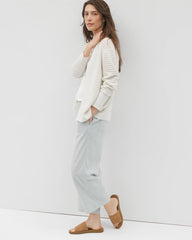 Soma / Cotton Open Stitch Cardigan SALT MIST