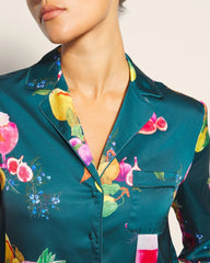 Soma / Long-Sleeve Notch Collar Pajama Top GETTIN FIGGY WITH IT TEAL