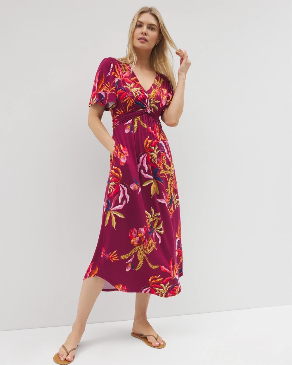 Soma / Pamilla Midi Bra Dress SUNRISE FLORA RED BEAUTY
