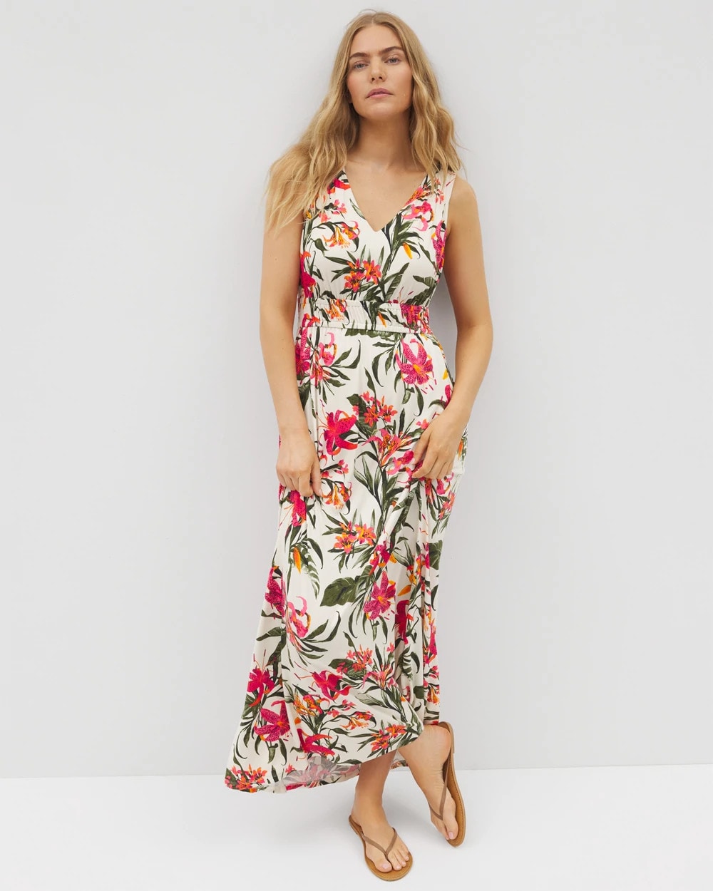 Soma / Riviera Surplice Maxi Bra Dress LE TIGRE TROPIC PARCHMENT