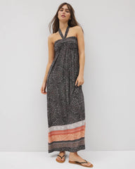 Soma / Retreat Maxi Bra Dress POINTILLISM BORDER BLK