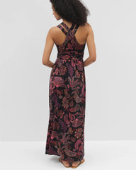 Soma / Isla Cross Back Maxi Bra Dress STITCH PAISLEY ALLO BLACK
