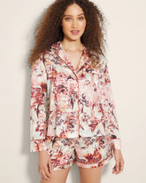 Soma / Long-Sleeve Notch Collar Pajama Top WALK IN THE PARK M CHAMP