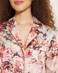 Soma / Long-Sleeve Notch Collar Pajama Top WALK IN THE PARK M CHAMP