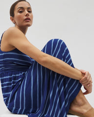 Soma / Goddess Midi Bra Dress OASIS STRIPE G NAVY PEONY