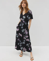 Soma / Oasis Midi Bra Dress FLORAL HAVEN BLACK