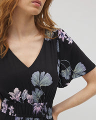 Soma / Oasis Midi Bra Dress FLORAL HAVEN BLACK