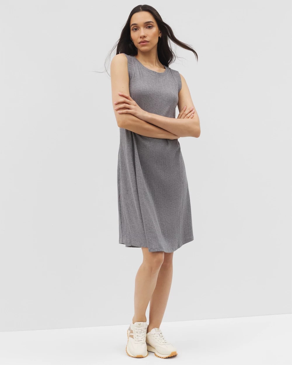 Soma / Rib Lounge Short Dress HEATHER CHARCOAL