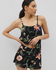 Soma / Pajama Shorts PARADISE PLUMES BLACK