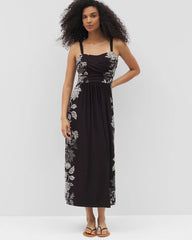 Soma / Cabana Handkerchief Bra Dress STAMPED FLORAL SCARF BLK