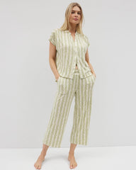 Soma / Cropped Pajama Pants CHILL STRIPE CHAMPAGNE