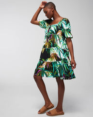 Soma / Tiered Short Bra Dress BUNGALOW PALMS COCONUT