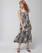 Soma / Midi Bra Dress PATTERNED PALMS BLACK