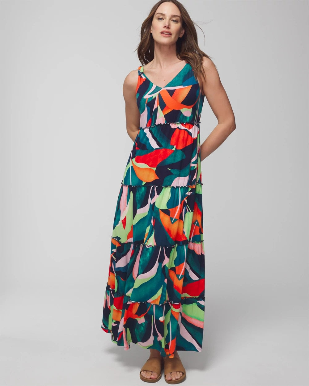 Soma / Tiered Maxi Bra Dress VACAY VIBES NIGHTFALL NVY