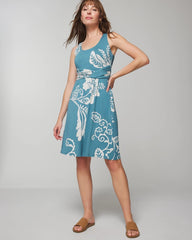 Soma / Draped Empire Short Bra Dress GARDEN TAPESTRY G BLUE