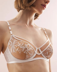 Soma / Framed Embroidery Perfect Coverage Bra COCONUT ON SNDLWOOD MESH