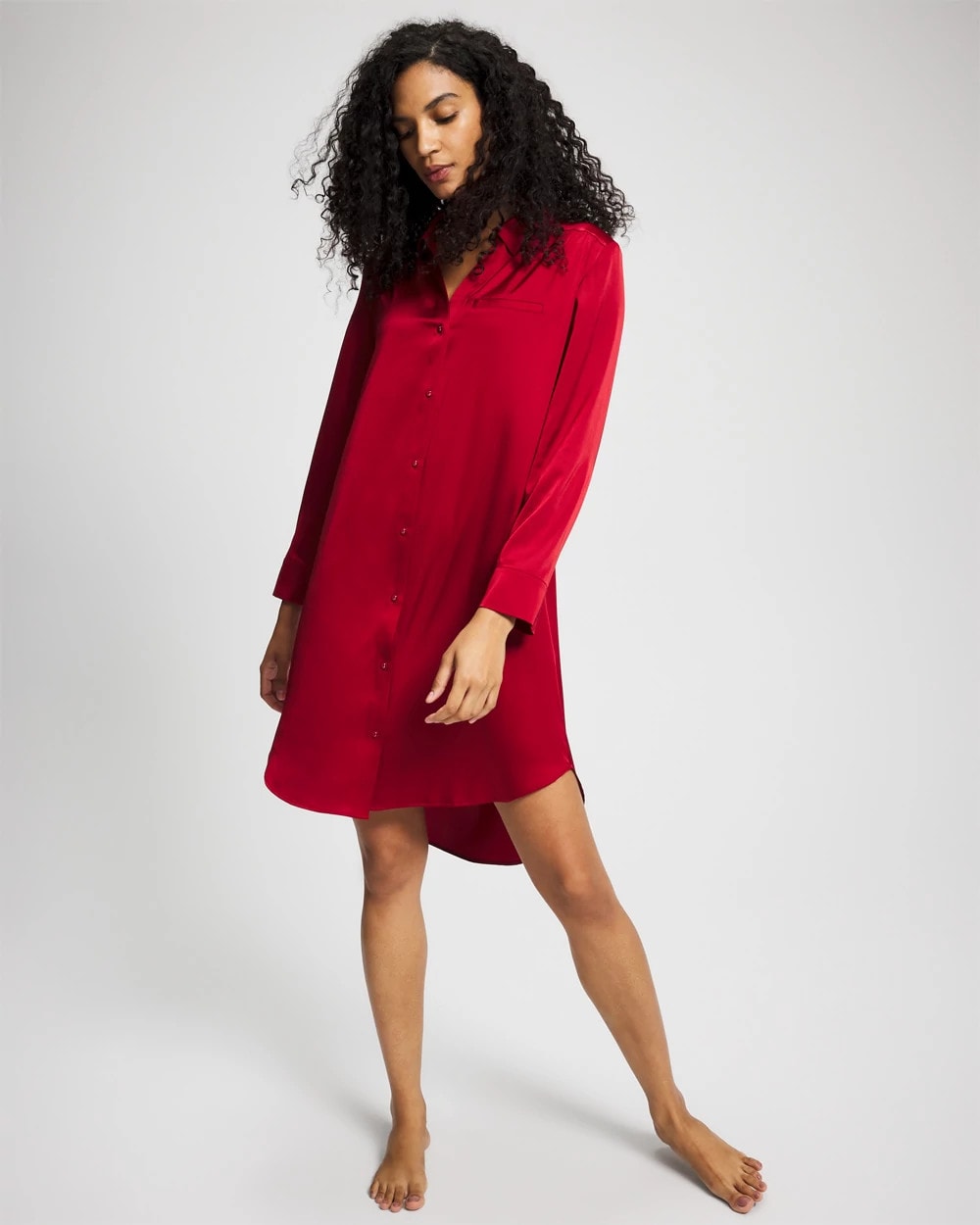 Soma / Long-Sleeve Sleep Shirt PAINT THE TOWN RED