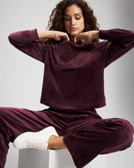 Soma / Velour Crewneck Sweatshirt MERLOT