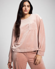 Soma / Velour Crewneck Sweatshirt ADOBE ROSE