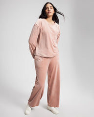 Soma / Velour Crewneck Sweatshirt ADOBE ROSE