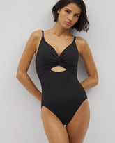 Soma / Twist-Front Keyhole One-Piece BLACK