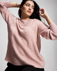 Soma / Shimmer Cable Knit Sweater ADOBE ROSE