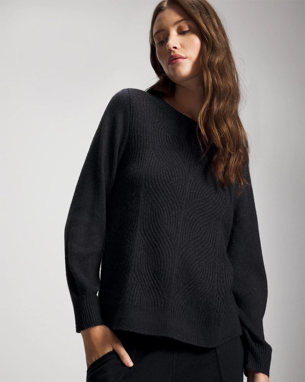 Soma / Shimmer Cable Knit Sweater MIDNIGHT SKIES