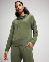 Soma / Ultrasoft Fleece Relaxed Funnel Neck Sweatshirt DARK SAGE
