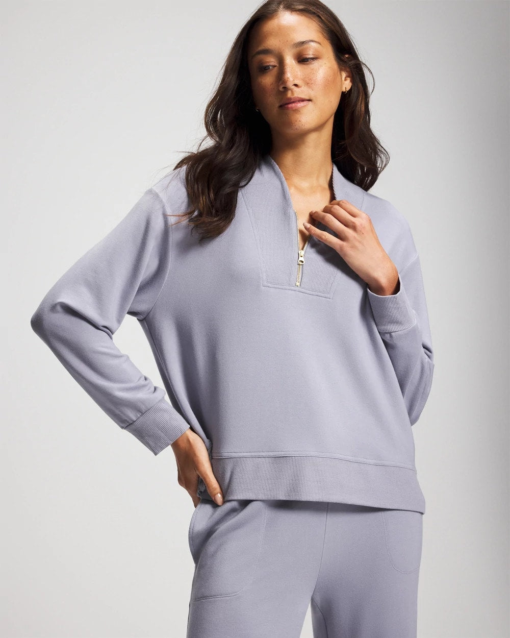 Soma / Ultrasoft Fleece Quarter Zip Sweatshirt PERFECT SKY