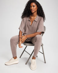 Soma / Premier Knit Sweater Collared Top HEATHER FAWN