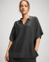 Soma / Premier Knit Sweater Collared Top HEATHER QUARTZ