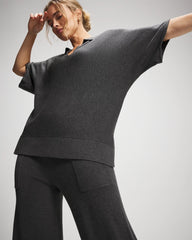 Soma / Premier Knit Sweater Collared Top HEATHER QUARTZ