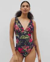Soma / Soma Swim V-Neck One-Piece LE TIGRE TROPICAL NAVY