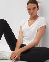 Soma / Rib Knit V-Neck Tee OPTIC WHITE