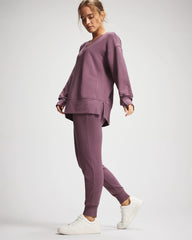Soma / Ultrasoft Fleece V-Neck Sweatshirt PURPLE FLINT