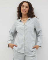 Soma / Beach Cotton Long Sleeve Button-Up BLUE HEAVEN STRIPE