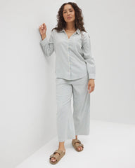 Soma / Beach Cotton Long Sleeve Button-Up BLUE HEAVEN STRIPE