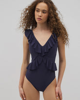Soma / Beyond Control Solid Essentials Ruffle One-Piece DARK NAVY