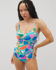 Soma / Beyond Control Captiva Island Draped V One-Piece TEAL