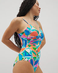 Soma / Beyond Control Captiva Island Draped V One-Piece TEAL