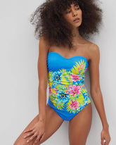 Soma / Let's Get Away Shirred Bandeau One Piece MULTI